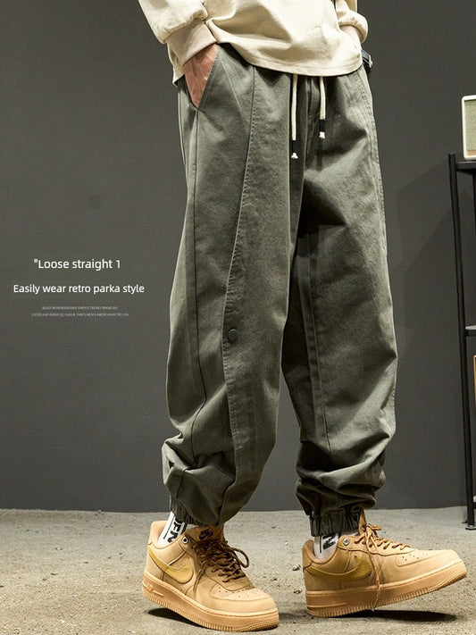 Trendy Spring and Autumn Leisure American Retro Functional Cargo Pants